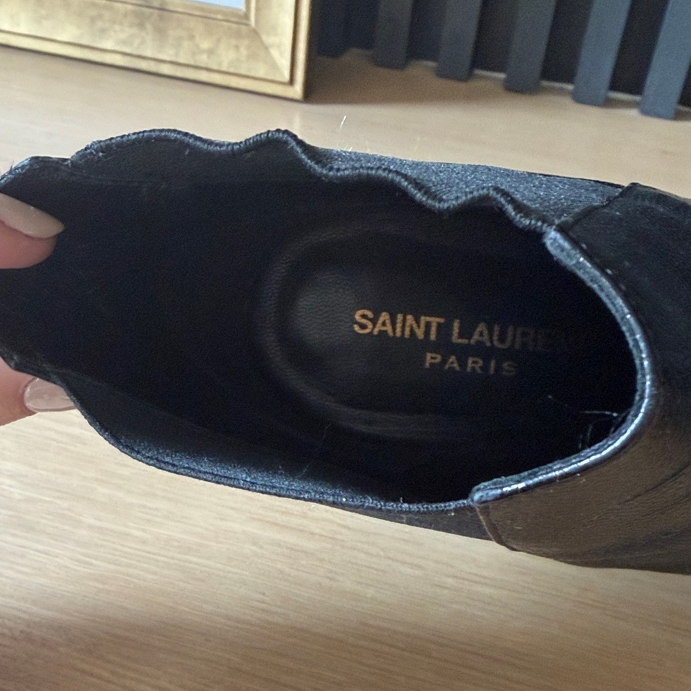 YSL Elegant Black High Heel Ankle Boots - Picture 2 of 8